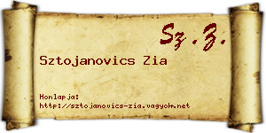Sztojanovics Zia névjegykártya